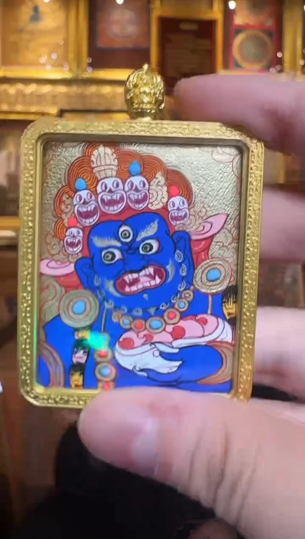 吊坠黑财神--热贡纯手绘