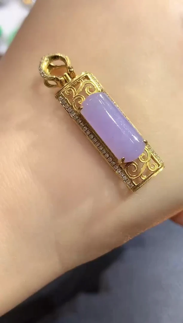 颈饰18K金镶嵌翡翠45-吊坠