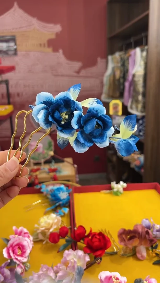 【闪购商品】刺绣非遗绒花（发饰）