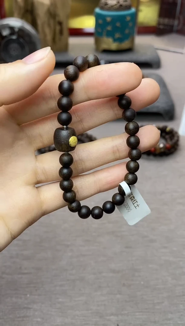 【闪购商品】沉香手串富森红土0.6单圈沉水设计