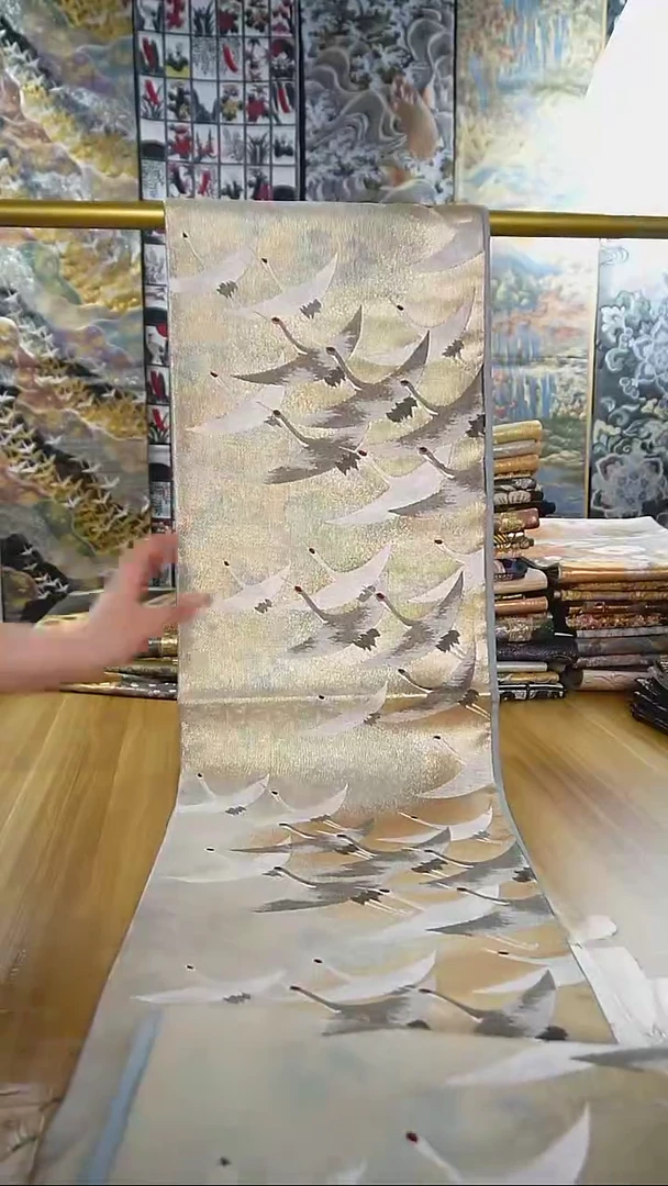 【闪购商品】织绣织锦58六通仙鹤