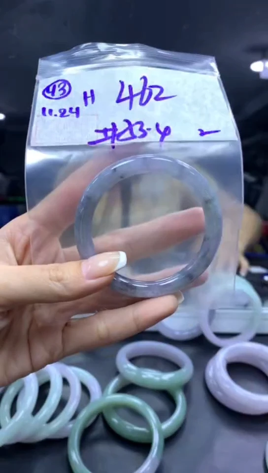 未镶嵌定制翡翠43手镯53.4纹+462元+拍一发一