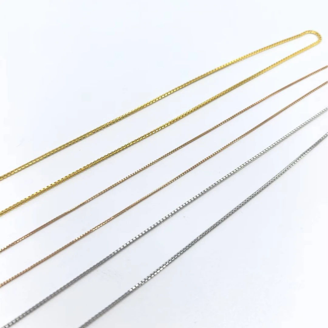 925银银制品 AU750盒子项链 多样性发货一件