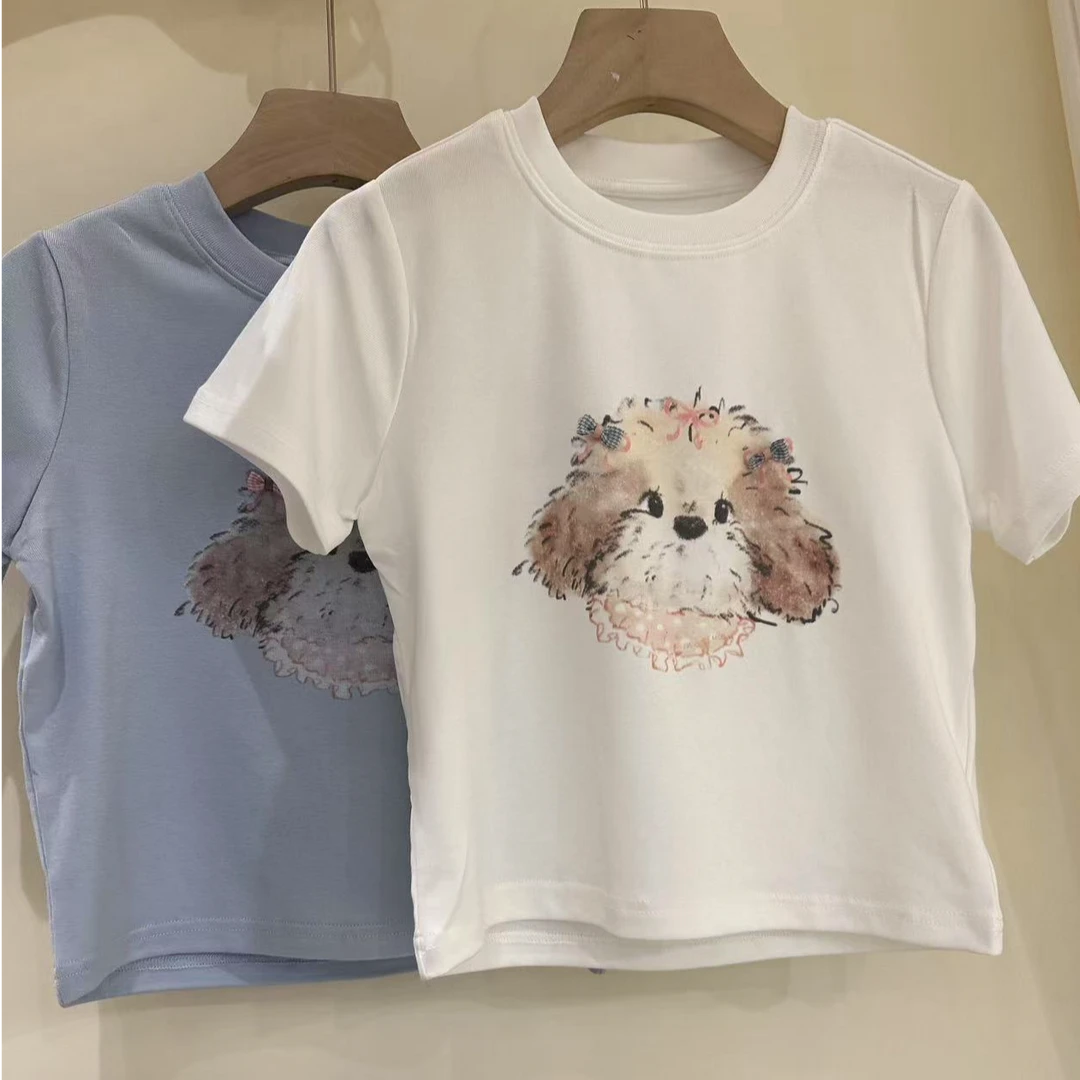 【haobaby】蝴蝶结小狗T恤7553