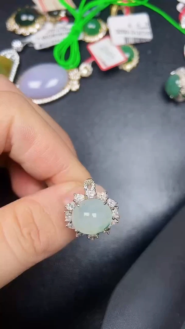 银S925镶嵌戒指翡翠2900