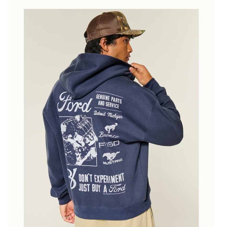 Hollister25秋冬新款情侣抓绒福特卫衣外套男装女装322-5140