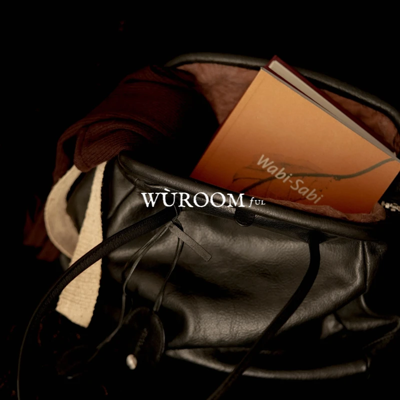 WÙROOMful「Kiss Lock口金系列·黑色旅行袋」百搭单肩托特