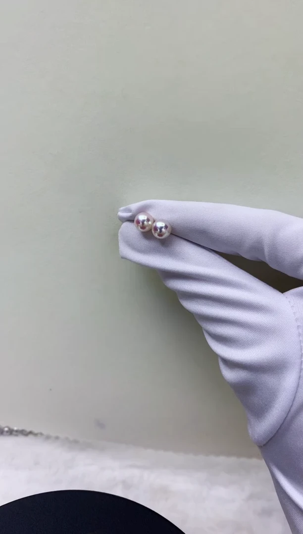 18K金镶嵌DA海水珍珠 akoya素钉6-6.5MM GD003