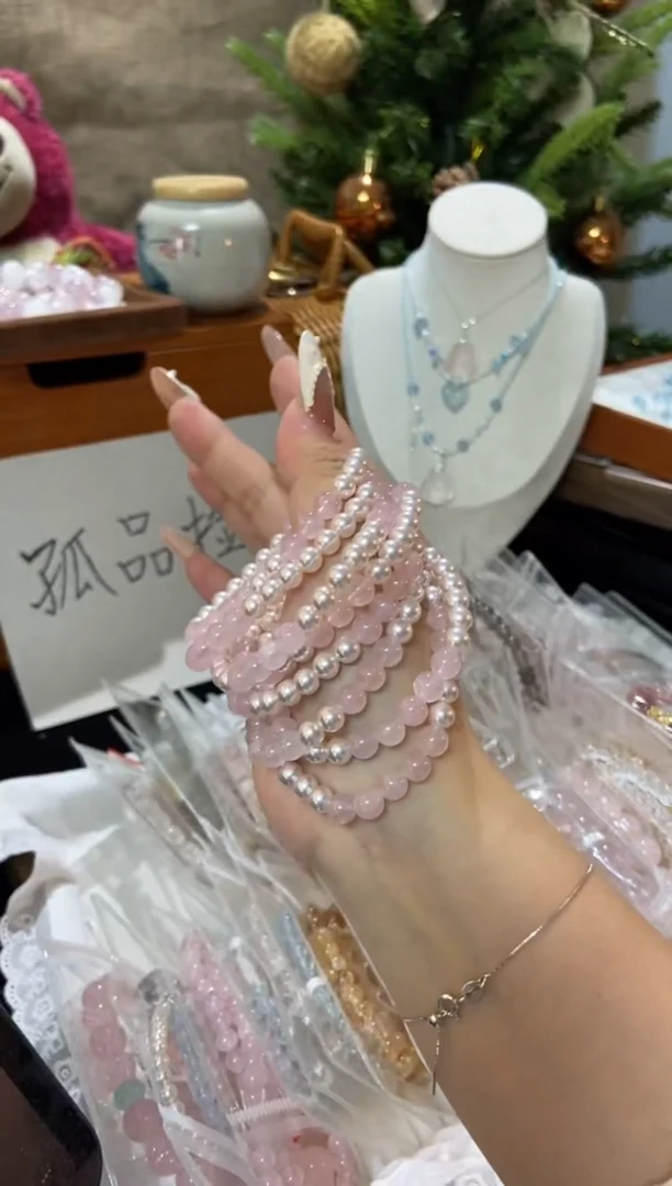 水晶手串未镶嵌孤品捡漏均匀瑕疵介意勿拍