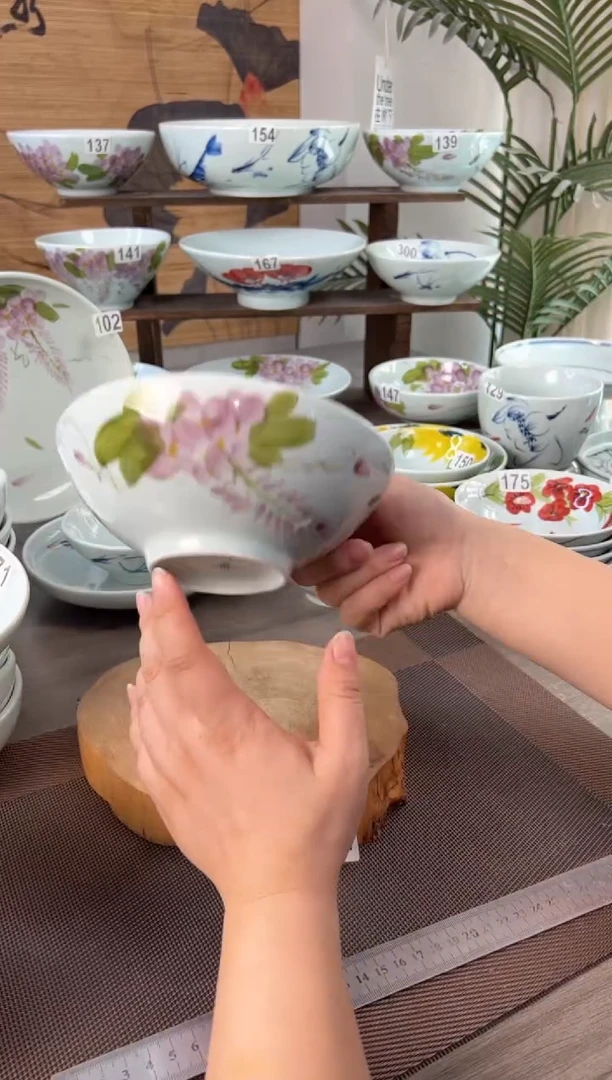 明舟微瑕手绘6.3寸高足碗（随机图案单只装）