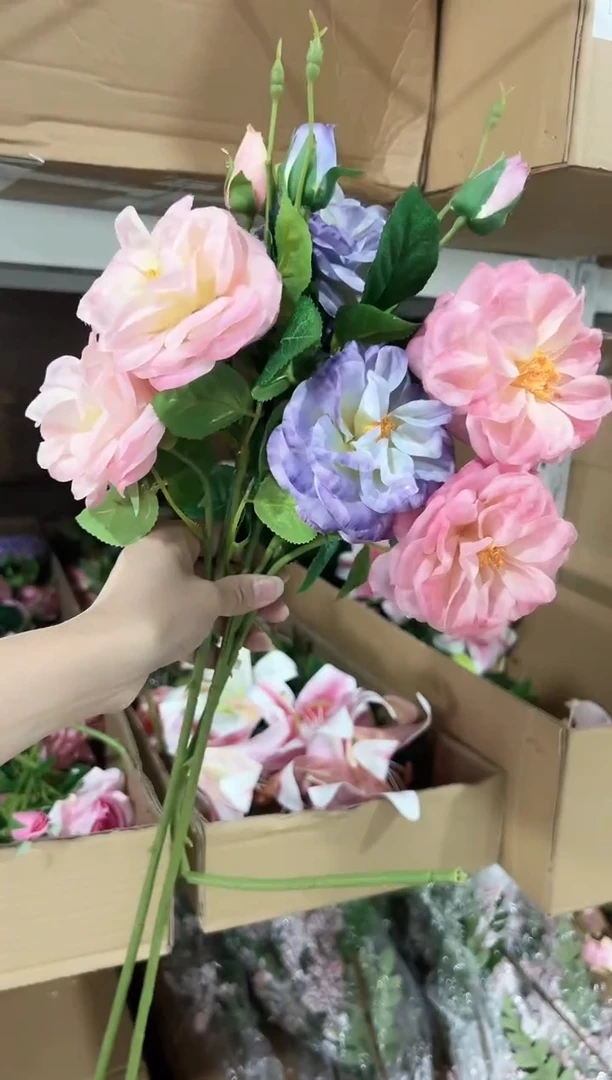3枝混色月季花花（瑕疵不售后）