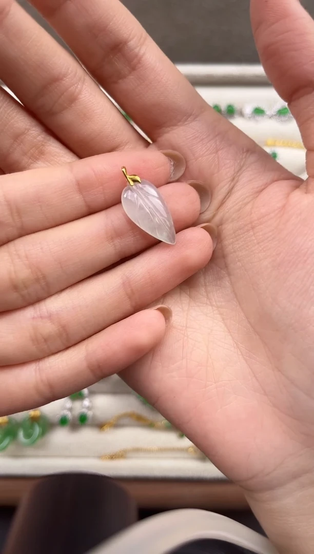 吊坠(不含链)18K金镶嵌翡翠翠小二缅甸翡翠严选TXB