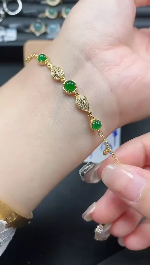 翡翠戒指银S925镶嵌5115-20