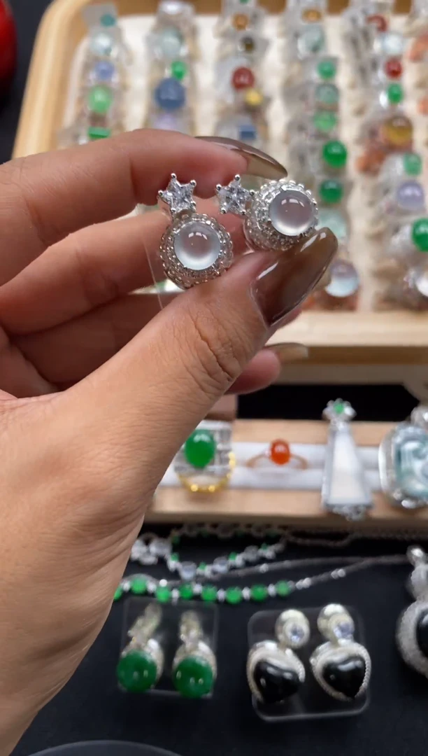 未镶嵌翡翠耳饰缅甸天然a货翡翠