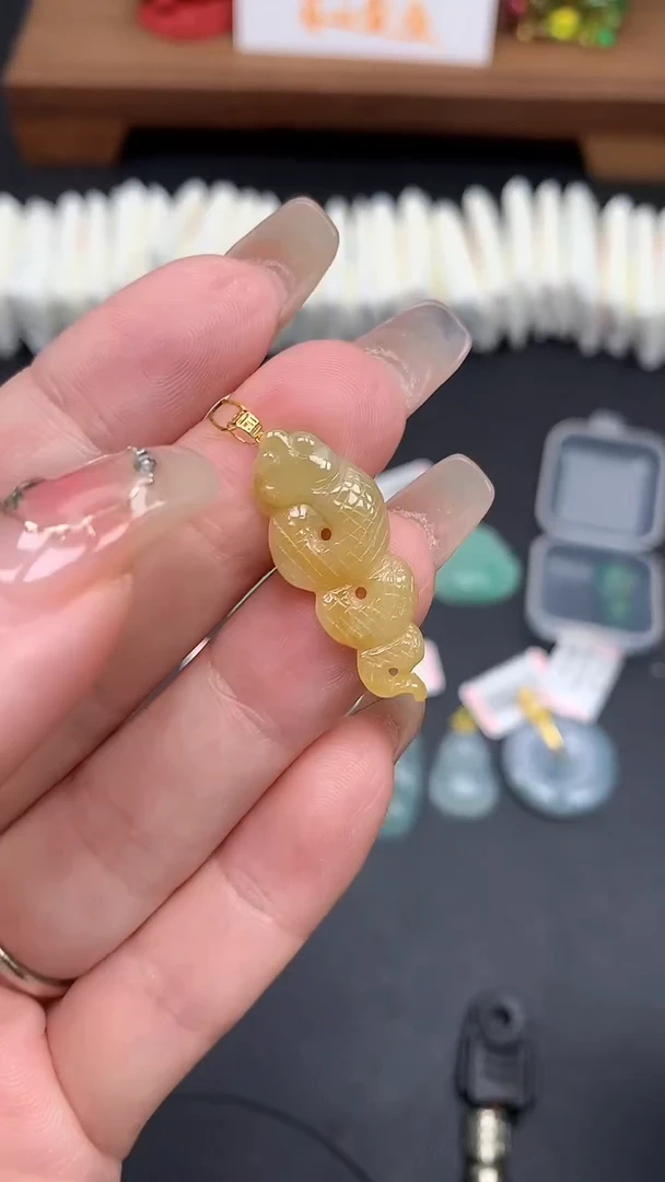 【闪购商品】翡翠18K金镶嵌吊坠(不含链)MS150729