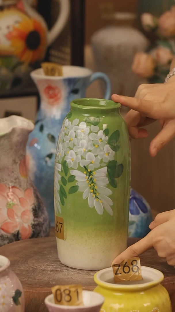陶瓷367景德镇设计师手作花器摆件侘寂风