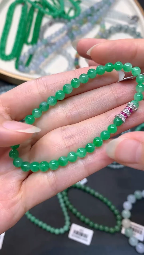 未镶嵌手串翡翠W981|28000