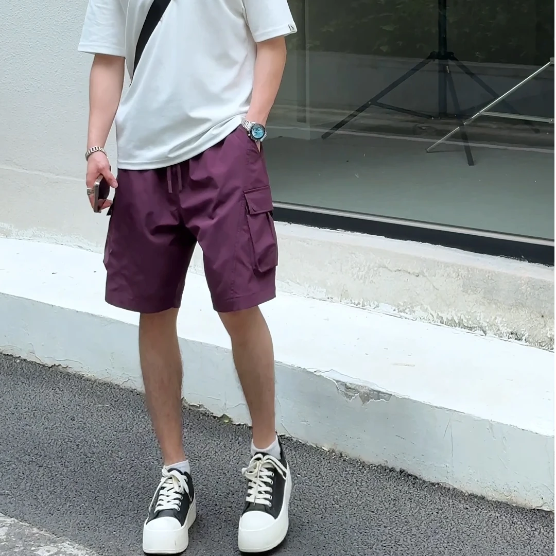 【短裤清仓】夏季工装格纹轻薄柔软速干立体剪裁男女同款时尚短裤