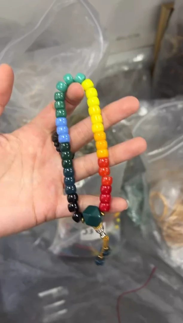 琉璃成品彩虹琉璃三通手持款[0314]