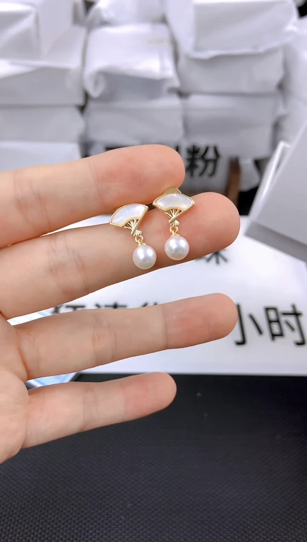 未镶嵌耳饰淡水珍珠ed1019