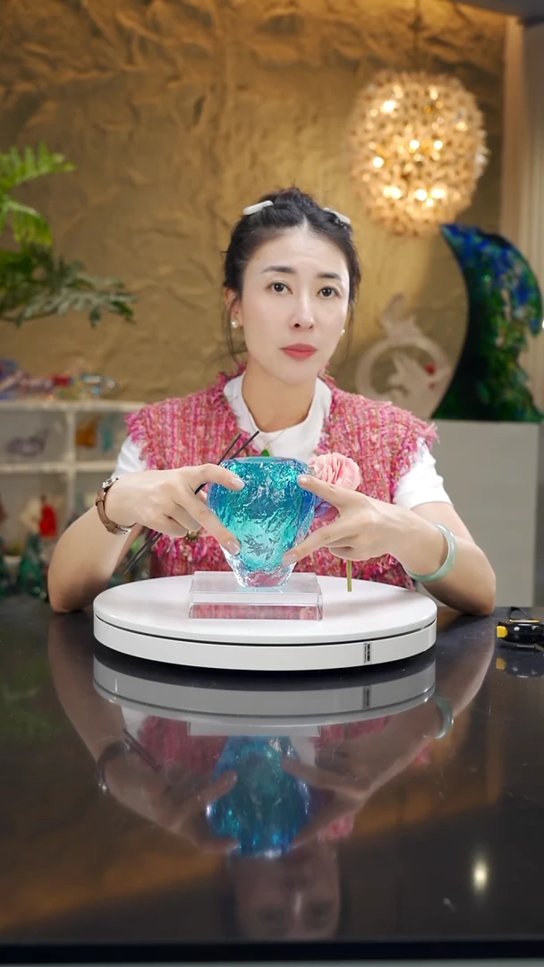 天空蓝水波纹香薰瓶