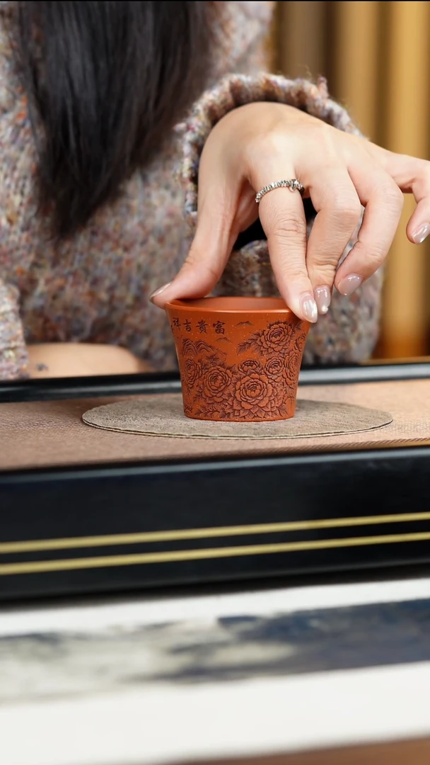 茶杯紫砂宜兴原矿紫砂降坡泥主人杯