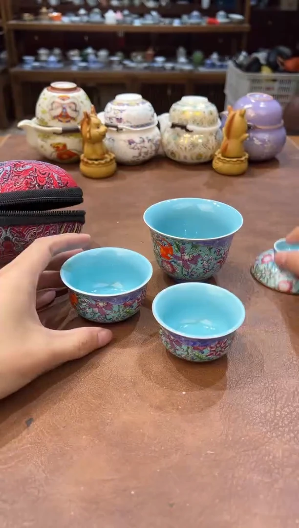 真的很便宜会开片的旅行茶具