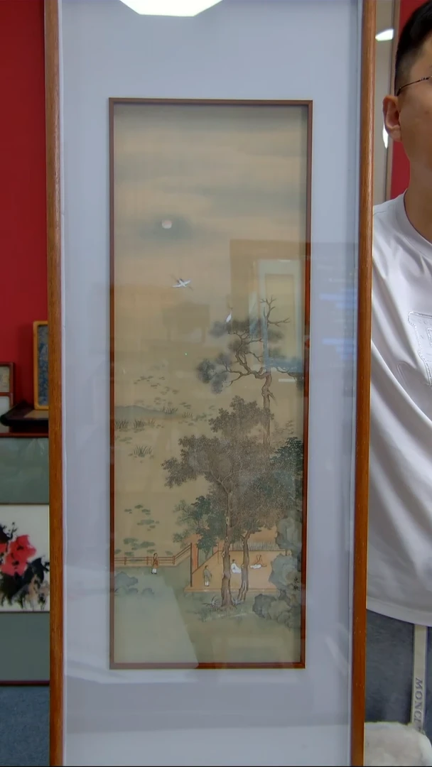 国画于东敬《松鹤会友图》装裱102*39