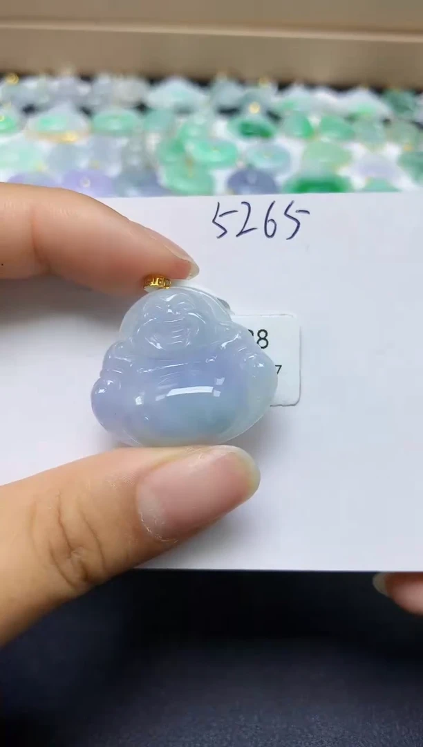 翡翠18K金镶嵌颈饰 天然缅甸翡翠A货