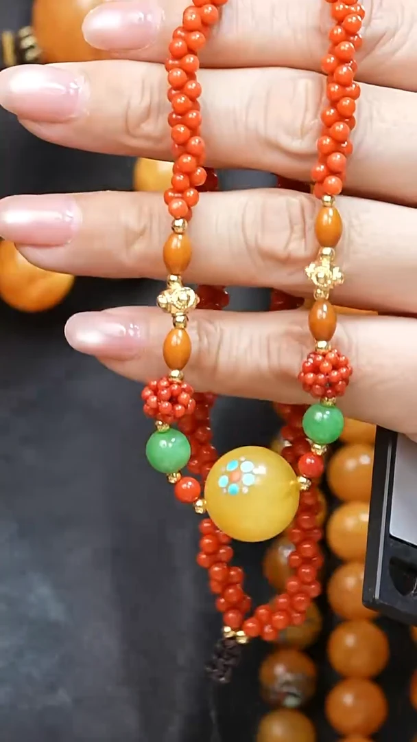 琥珀颈饰未镶嵌8657天然蜜蜡珠宝奇石全部保真