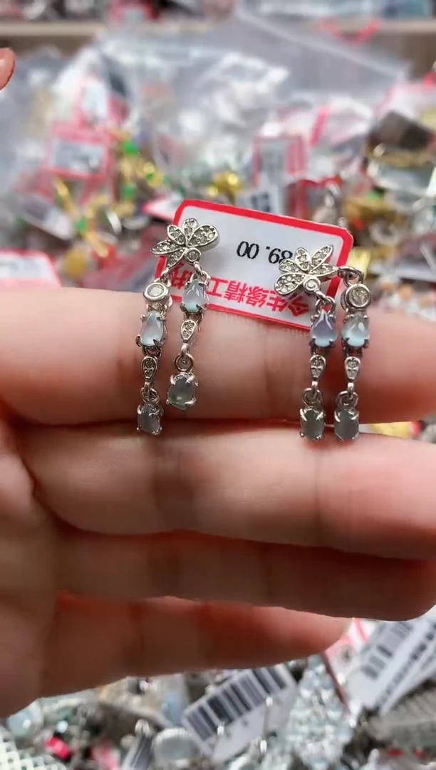 银S925镶嵌戒指翡翠天然A货缅甸翡翠