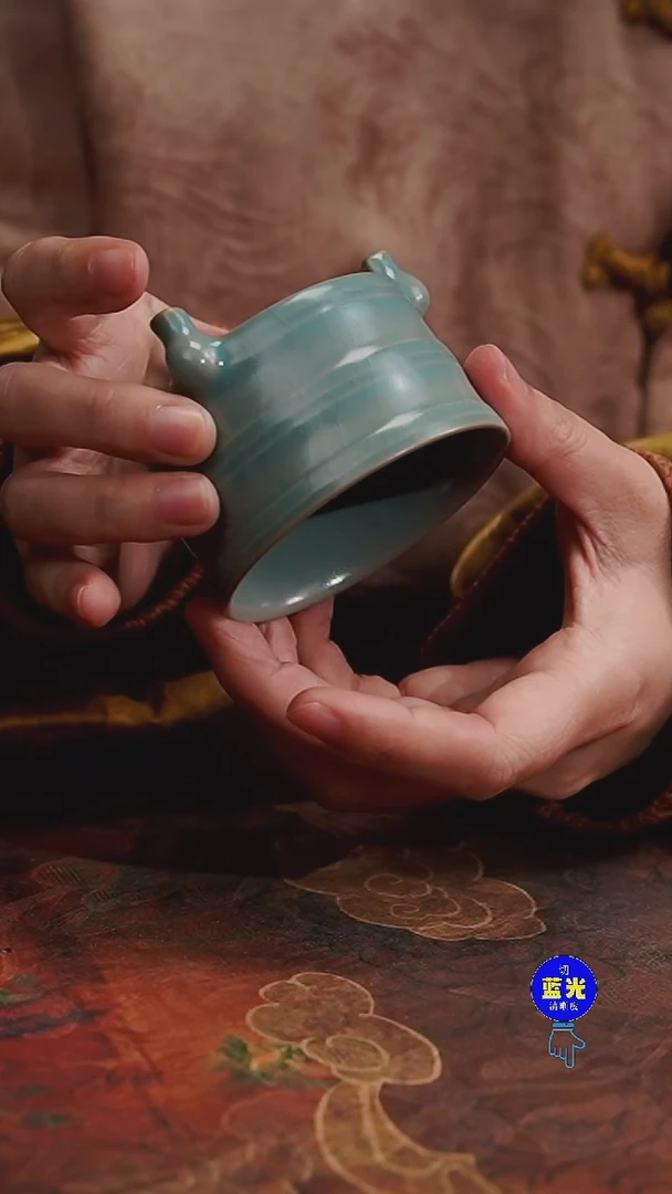 摆件瓷瑕品清凉寺原矿釉三足杯370