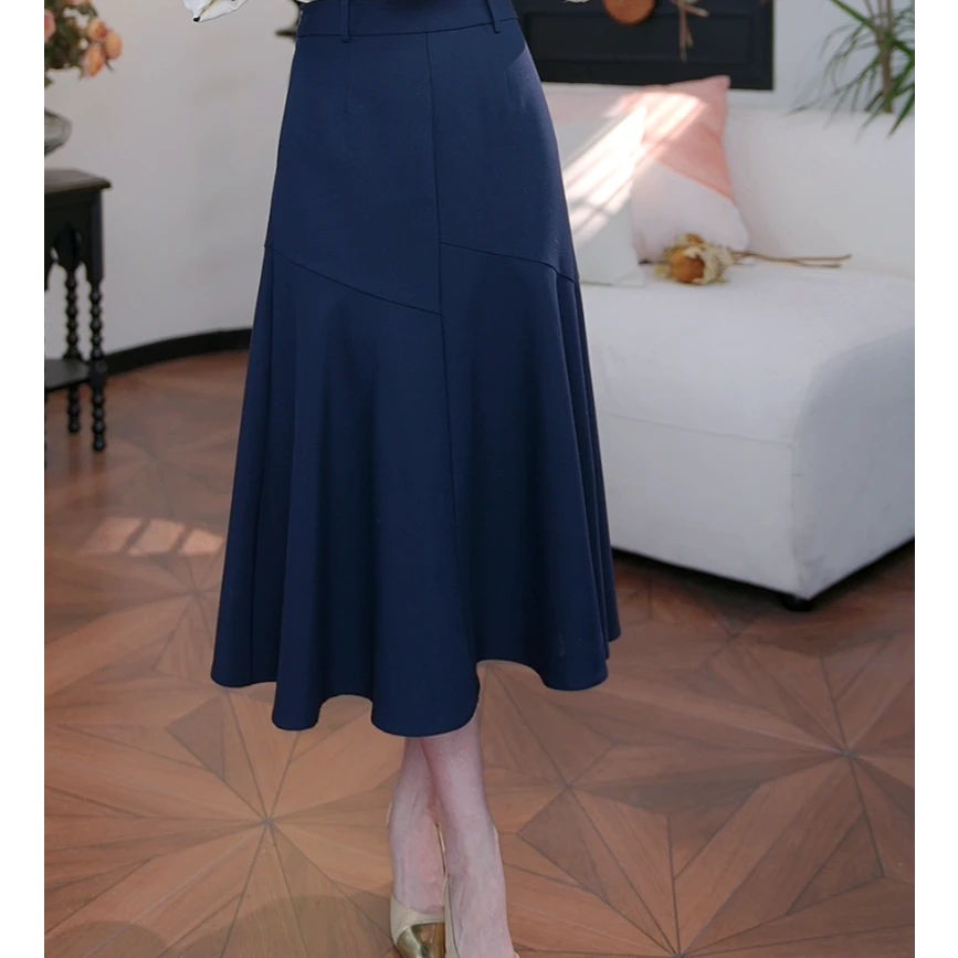 【蜜客原创】时尚复古气质减龄百搭高腰显瘦A字半身裙2501B000290