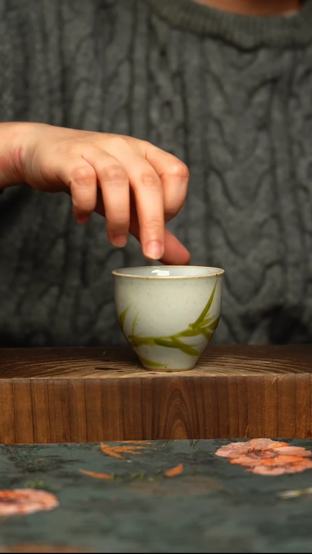 杯釉下彩手工手绘同款陶器