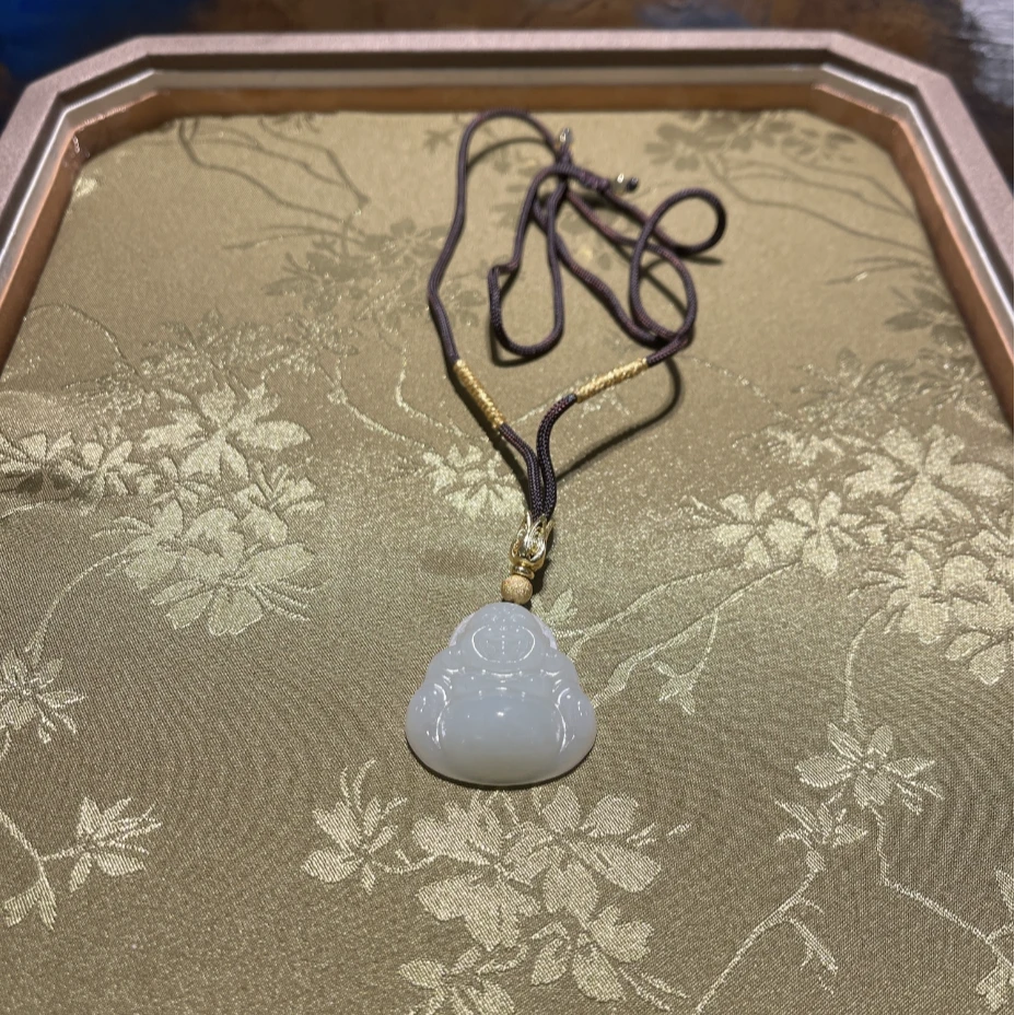 和田玉晴水33mm佛公挂件（多样性发1件）