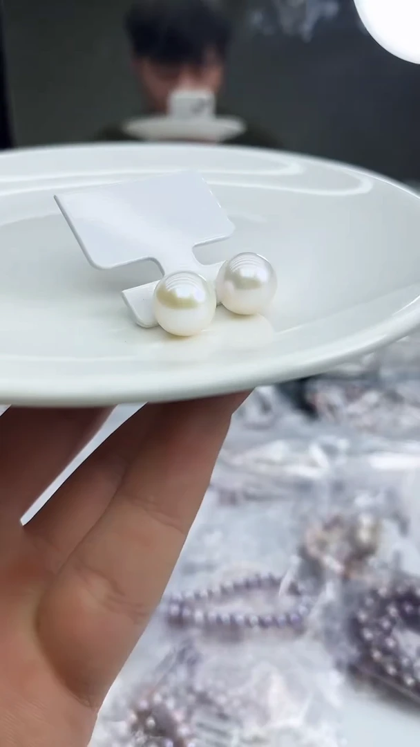 未镶嵌耳饰淡水珍珠白色系耳饰