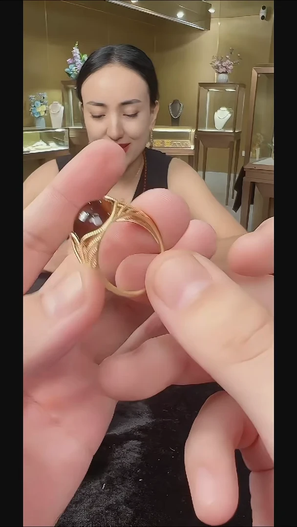 未镶嵌琥珀戒指戒指