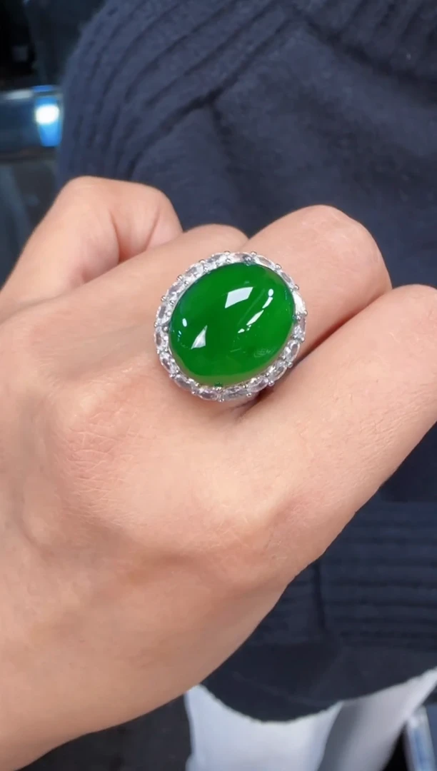 未镶嵌定制翡翠翡翠戒指39