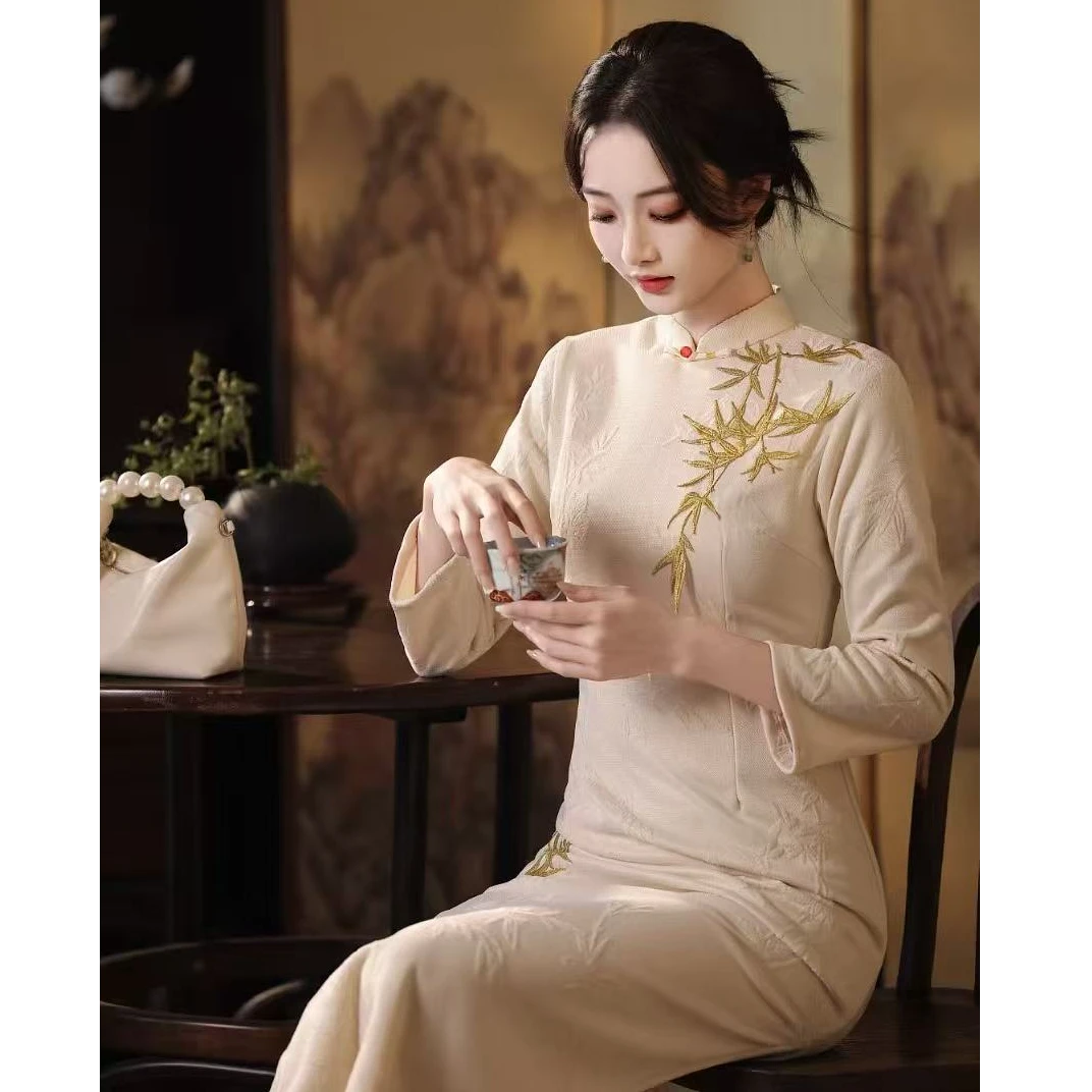 【映梦】日常高腰裙常规款新中式高考旗袍网红复古ins秋冬