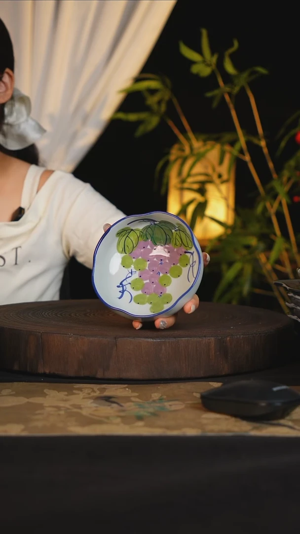 碗景德镇手工手绘高温釉下彩可进蒸箱烤箱洗碗机