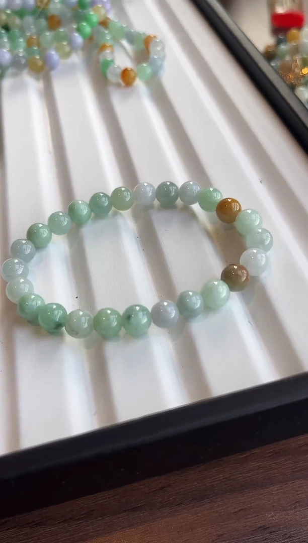 散珠翡翠翡翠手串 有瑕疵