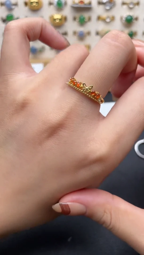 翡翠戒指银S925镶嵌一物一证一礼盒1