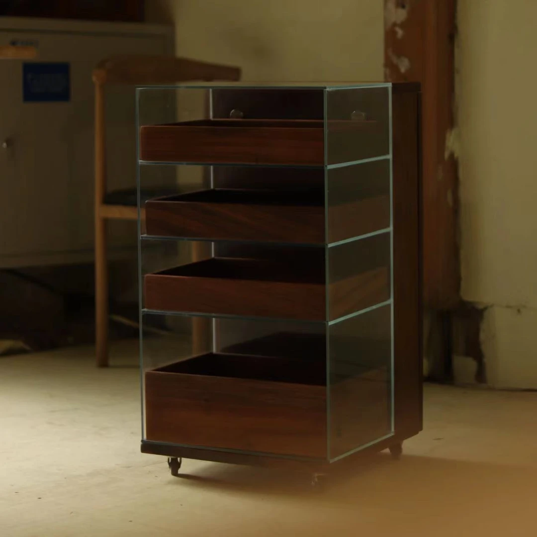 三有堂甄选《香品收纳柜》黑胡桃木 可移动 茶柜