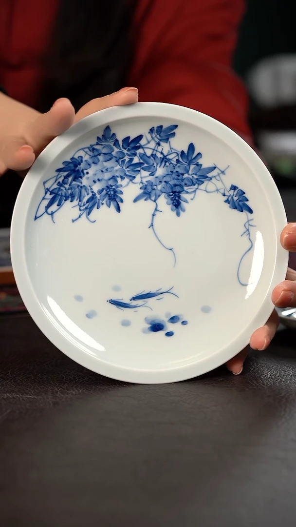 厚力煊紫藤花 折沿壶承