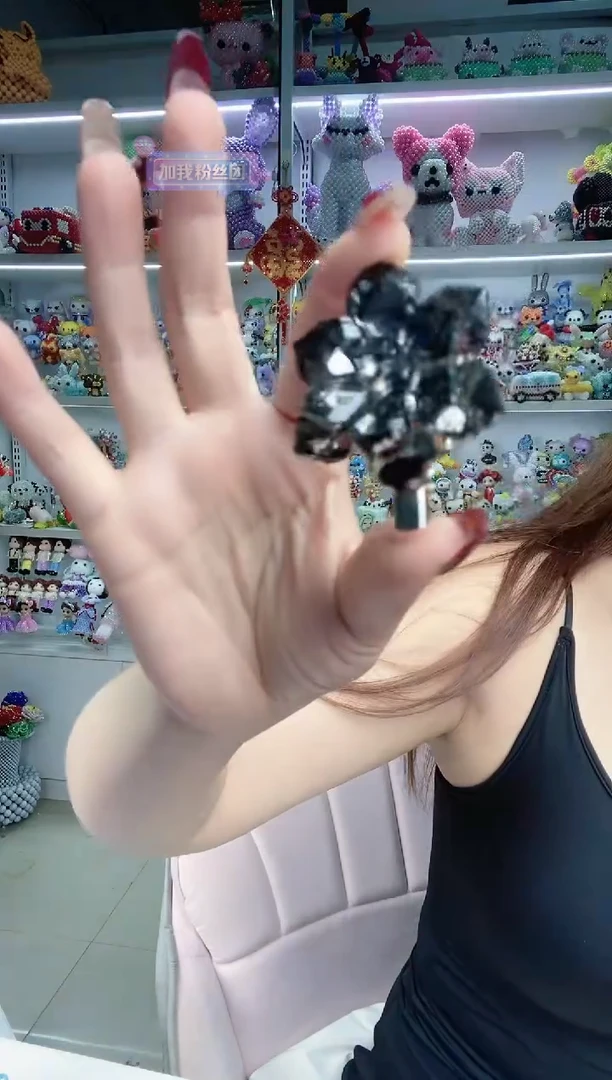 玻璃1056富贵花发夹材料包2套高级灰