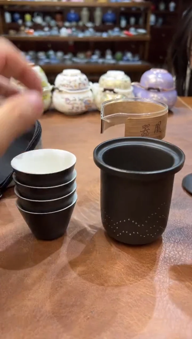 真的很便宜超好看会开片的旅行茶具