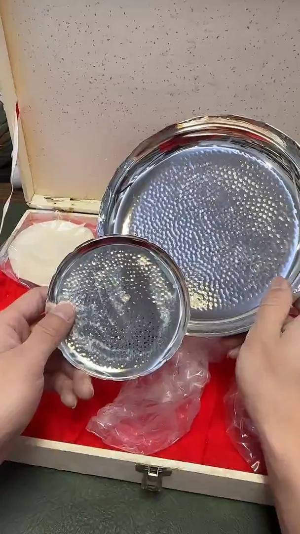 387不锈钢银饰上壶承盘一大5小