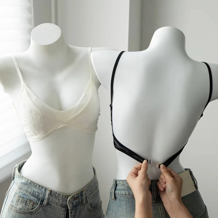 维多利亚夏季大露背蕾丝美背内衣女薄款小胸聚拢收副乳防下垂文胸