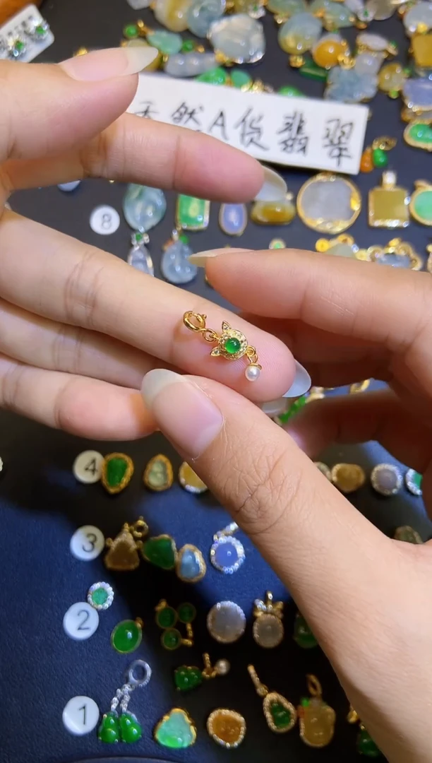 吊坠(不含链)银S925镶嵌翡翠1