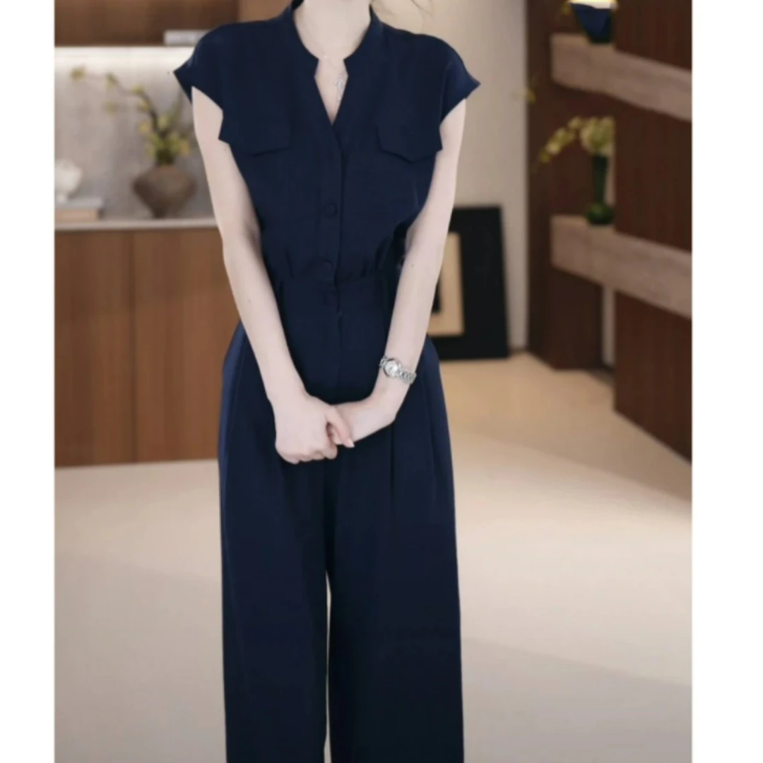 【腰带】初夏新款2025高级气质显瘦连体裤套装女